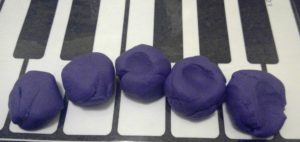 playdough on keyboard for teaching phrase shaping at Didsbury PIano