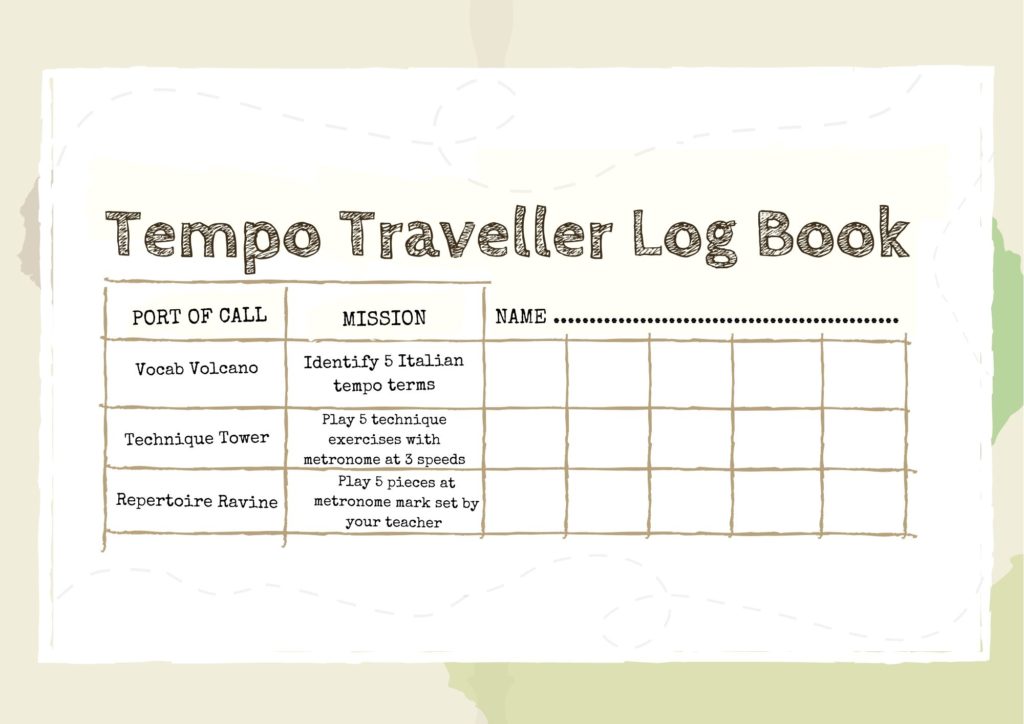 Tempo Traveller challenge log book Didsbury Piano